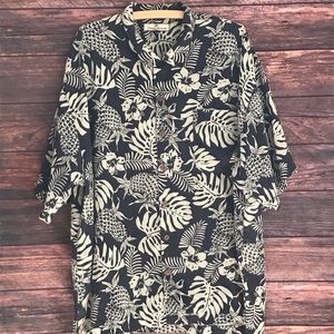 Tommy Bahama Pineapple Leaf Silk Button Shirt XXL
